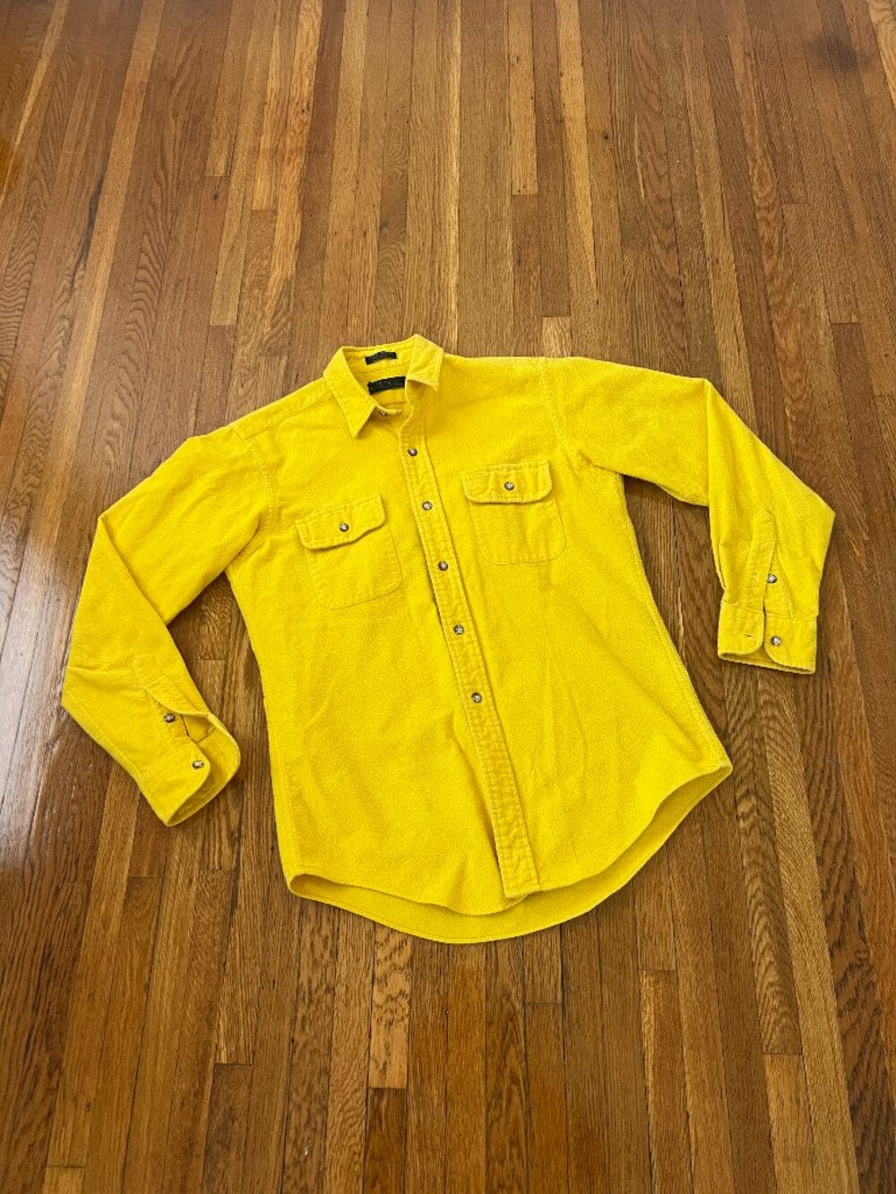 Vintage 90s Polo Ralph Lauren Chamois Yellow Button-Up Shirt - Small / Medium